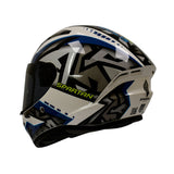 CASCO INTEGRAL SPARTAN DRAKEN JOLLY A11 NEGRO+BALNCO+AZUL