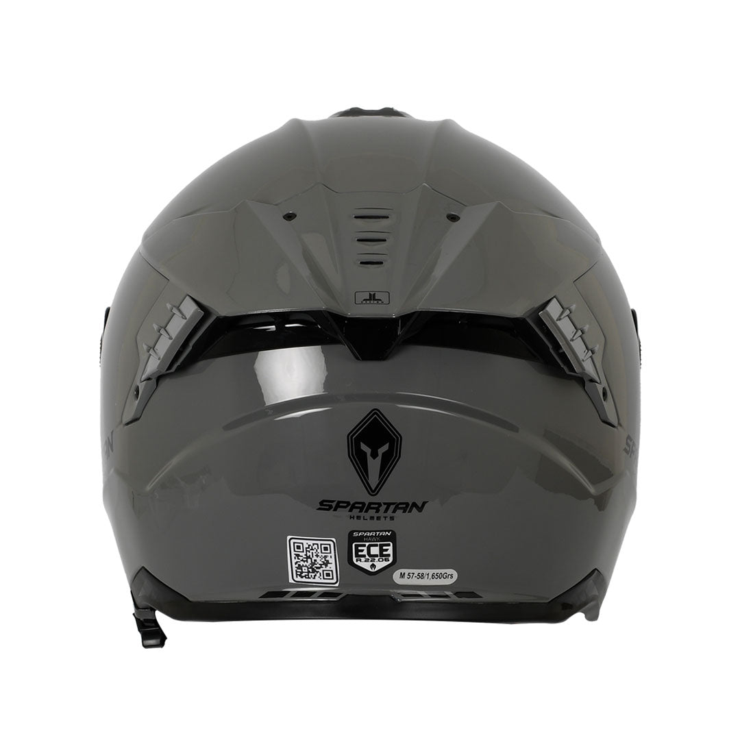 CASCO INTEGRAL SPARTAN HAWK EVO PLANO A12 GRIS BRILLANTE
