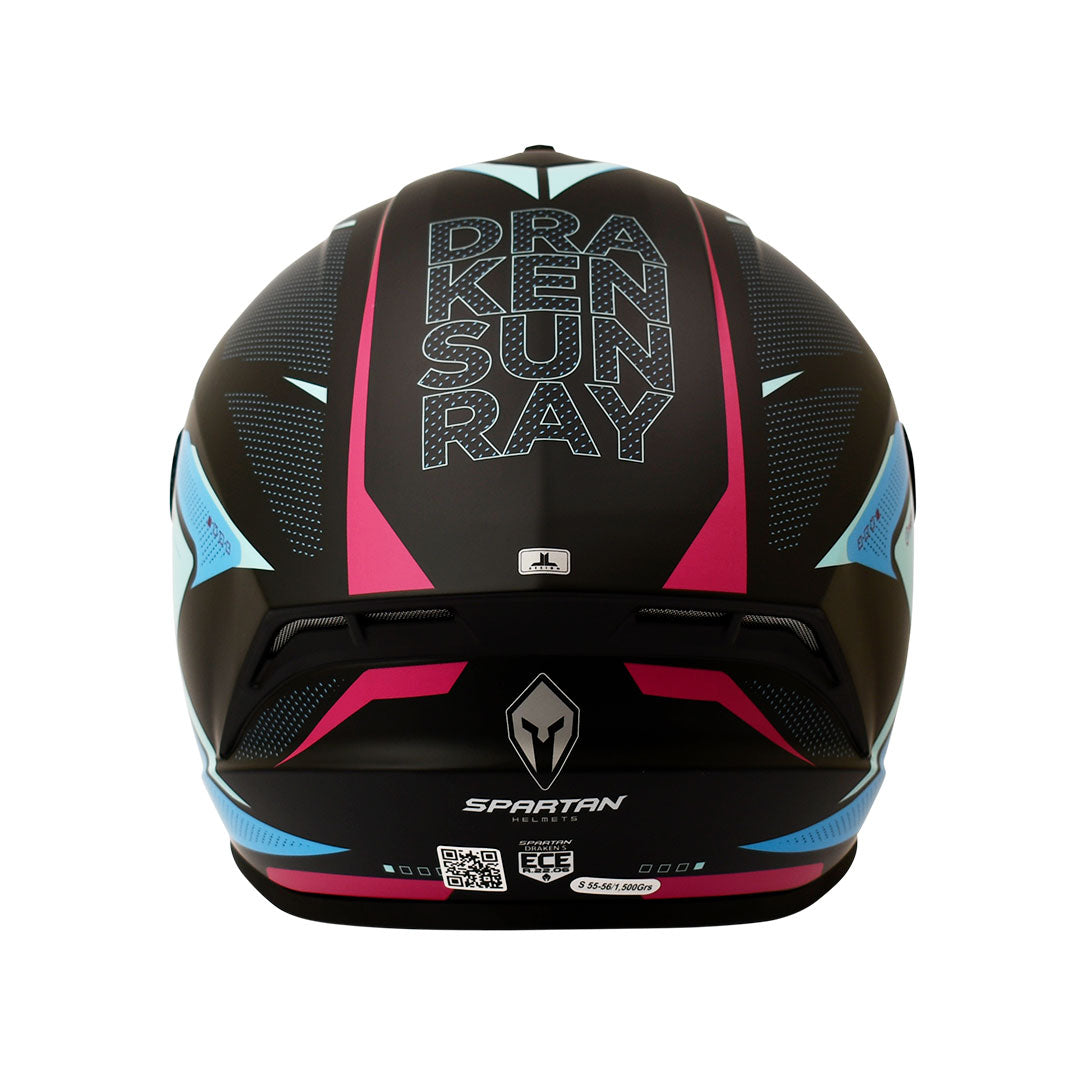CASCO INTEGRAL SPARTAN DRAKEN S SUN RAY B8 AZUL+MORADO