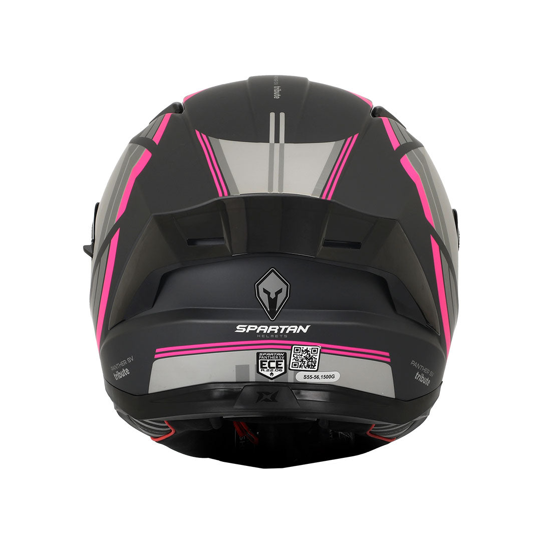 CASCO INTEGRAL SPARTAN PANTHER SV TRIBUTE D18 GRIS+FUCSIA