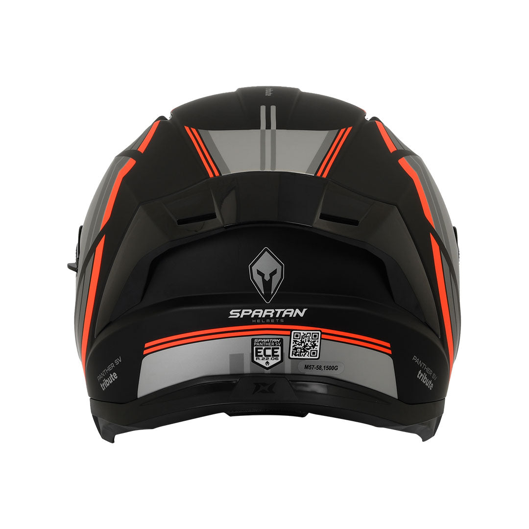CASCO INTEGRAL SPARTAN PANTHER SV TRIBUTE B5 NEGRO+GRIS+NARANJA
