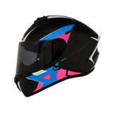 CASCO INTEGRAL SPARTAN DRAKEN FRAN AZUL+ROSADO