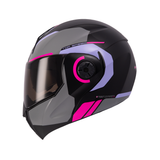 CASCO ABATIBLE ICH 3110 KHAM NEGRO+GRIS+FUCSIA