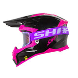 CASCO CROSS SHAFT MX60 PLANO NEGRO+FUCSIA