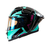 CASCO INTEGRAL XSPORTS X-162 MAVERIX AZUL VERDE MENTA