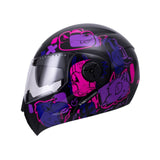 CASCO NIÑO ABATIBLE ICH 3110 WILD SOUL NEGRO MATE+MORADO