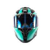 CASCO INTEGRAL XSPORTS X-162 MAVERIX AZUL VERDE MENTA