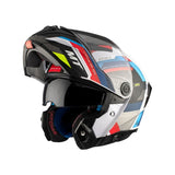 CASCO ABATIBLE MT FU404 SV ATOM 2 BAST A0 BLANCO+ROJO
