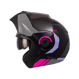 CASCO ABATIBLE ICH 3110 KHAM NEGRO+GRIS+FUCSIA