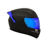 CASCO INTEGRAL XSPORTS M67 PLANO NEGRO MATE VISOR AZUL