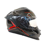 CASCO INTEGRAL SMK T-CARBON NERO GP NEGRO+ROJO
