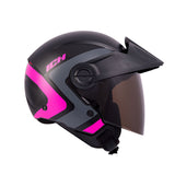 CASCO ABIERTO ICH 102 FRONTEX NEGRO+FUCSIA MATE