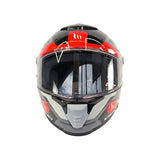 CASCO INTEGRAL MT THUNDER 4 SV LABYRINTH A5 GRIS BRILLANTE+NEGRO+ROJO