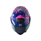 CASCO ABATIBLE XONE 3000 RS STUFF AZUL+FUCSIA