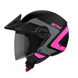CASCO ABIERTO ICH 102 FRONTEX NEGRO+FUCSIA MATE