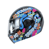 CASCO ABATIBLE ICH 3110_S FLOWER UP NEGRO+NARANJA