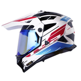 CASCO MULTIPRO LS2 MX 702 NAMIB BLANCO+ROJO