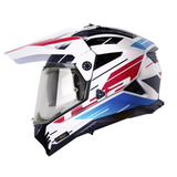 CASCO MULTIPRO LS2 MX 702 NAMIB BLANCO+ROJO