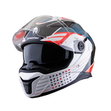 CASCO INTEGRAL SPARTAN DIM BLANCO+AZUL+ROJO