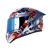 CASCO INTEGRAL  LS2 VIGGO 810 KAME BLANCO+AZUL
