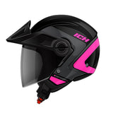 CASCO ABIERTO ICH 102 FRONTEX NEGRO+FUCSIA BRILLANTE