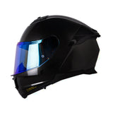 CASCO INTEGRAL LS2 FF808 STREAM II PLANO NEGRO BRILLO VISOR AZUL