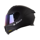 CASCO INTEGRAL LS2 FF808 STREAM II PLANO NEGRO MATE VISOR MORADO
