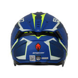 CASCO INTEGRAL SPARTAN HAWK EVO TITAN B7 AZUL+VERDE NEÓN