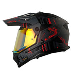 CASCO MULTIPROP LS2 MX702 CRAZY NEGRO+ROJO