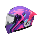 CASCO ABATIBLE XONE 3000 RS CLARUX MORADO+FUCSIA