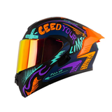 CASCO ABATIBLE XONE 3000 RS LIGHT UP NEGRO+NARANJA