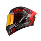 CASCO ABATIBLE XONE 3000 RS LIGHT UP NEGRO+ROJO