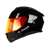 CASCO INTEGRAL LS2 FF808 STREAM II PLANO NEGRO BILLO+VISOR ROJO
