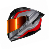 CASCO INTEGRAL LS2 FF806 BLURE GRIS OSCURO+ROJO